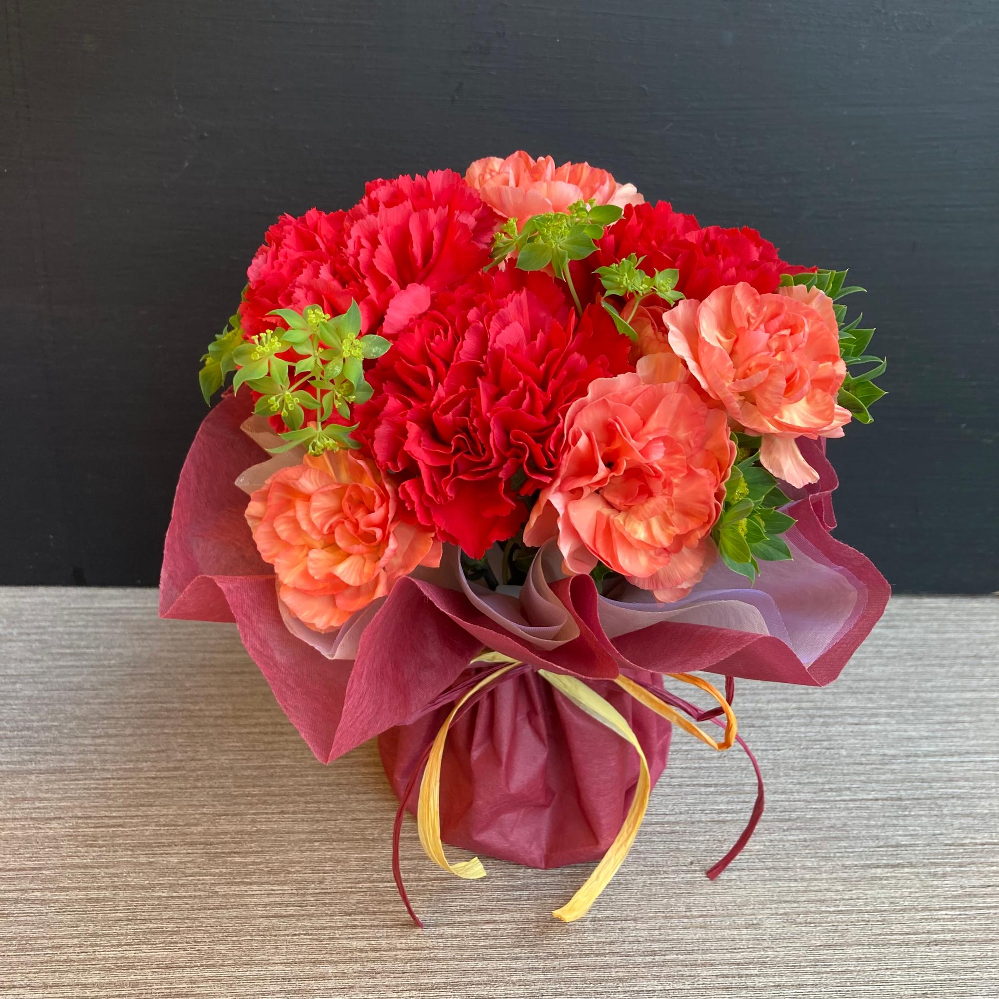 生花【母の日・送別・卒業式・ホワイトデー】ラッピングが可愛いスタンドブーケ　♡おまかせ | 5枚目