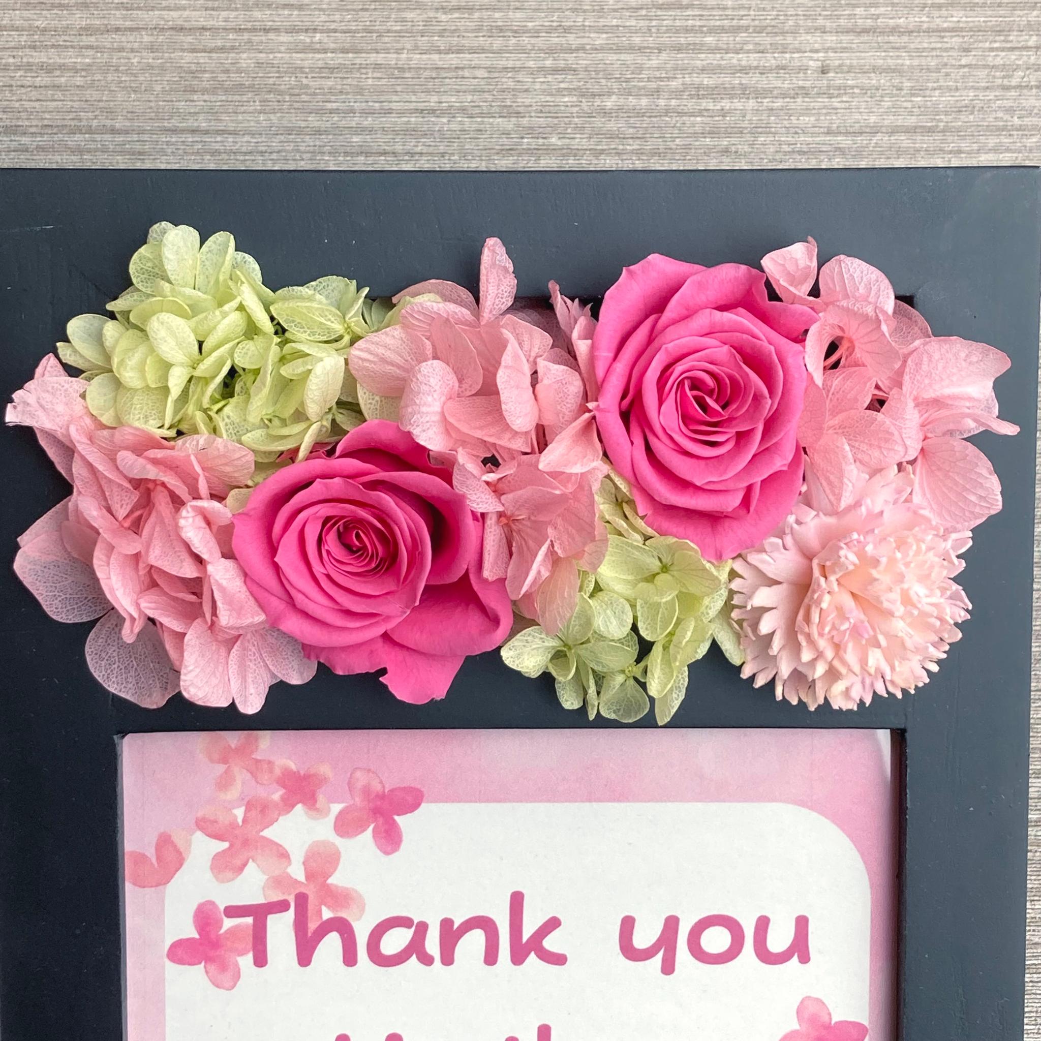 新作【母の日】もりもりお花のフォトフレーム　受注制作／写真たて／オレンジ・ピンク | 6枚目