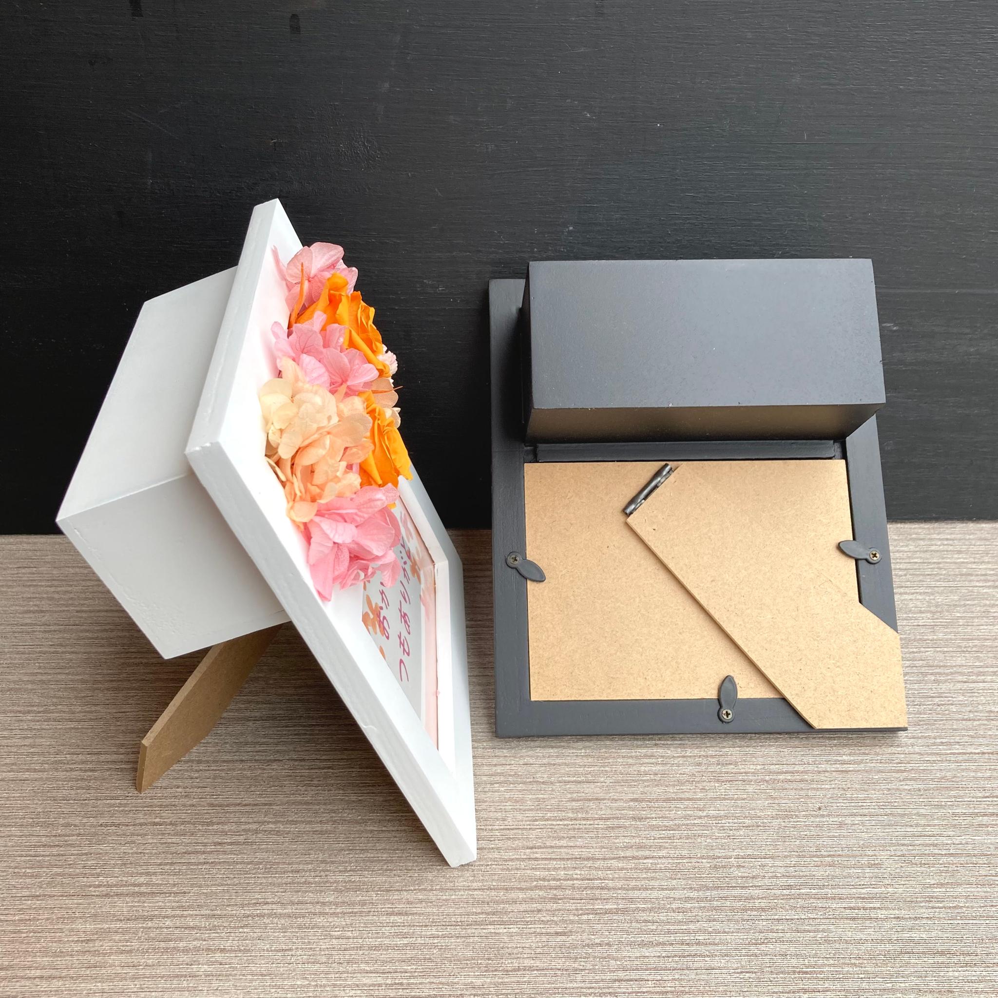 新作【母の日】もりもりお花のフォトフレーム　受注制作／写真たて／オレンジ・ピンク | 7枚目