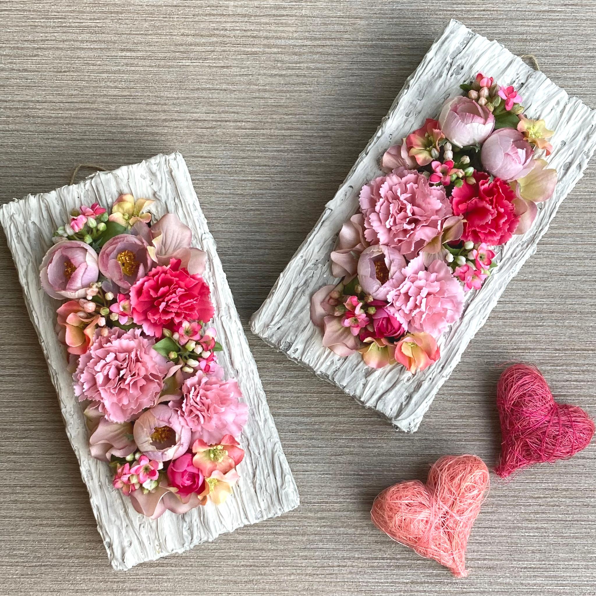 限定３点【母の日】カーネーションの壁面アレンジメント　アーティフィシャルフラワー | 2枚目