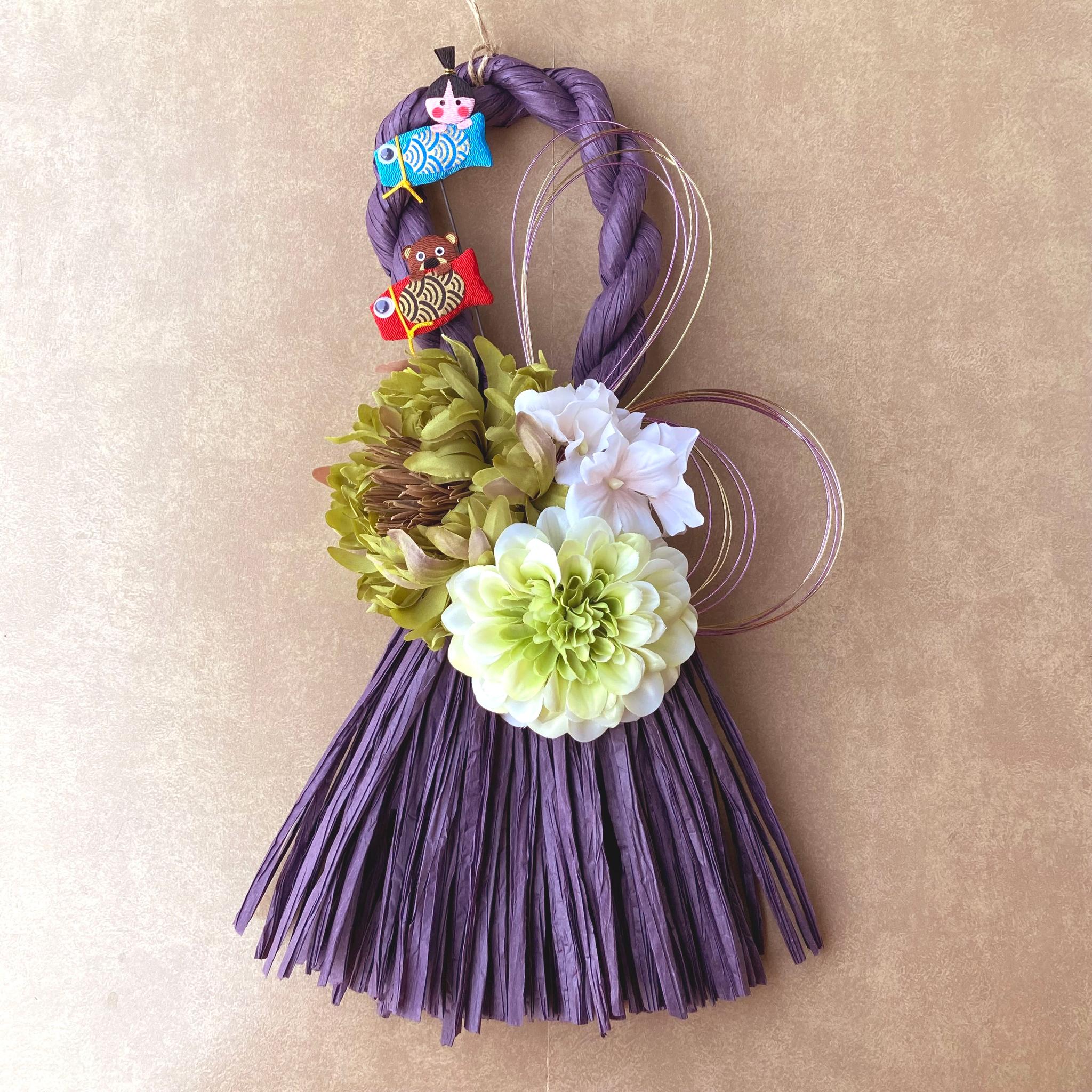 一点物【鯉のぼり・こどもの日】端午の節句リース　ーちりめん金太郎 | 2枚目