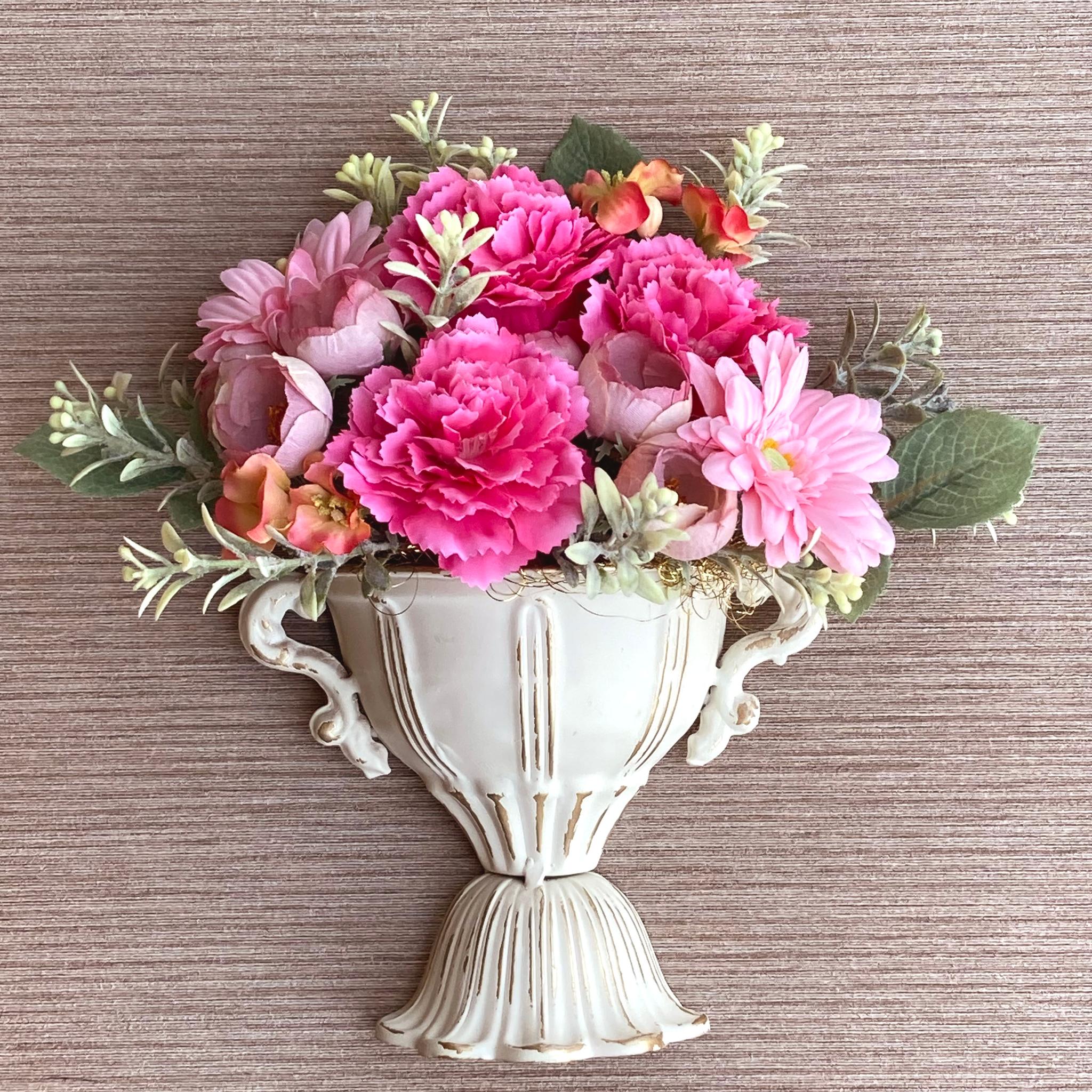 数量限定【母の日】カーネーションの壁面アレンジメント　アーティフィシャルフラワー／ハンギングアレンジ | 2枚目