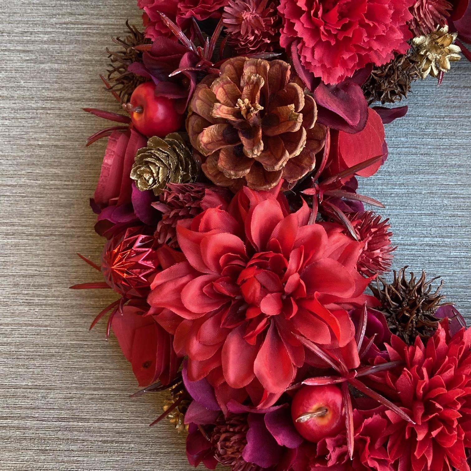 一点物【大人のクリスマス】バーガンディとゴールドのウィンターリース ３６cm | 3枚目