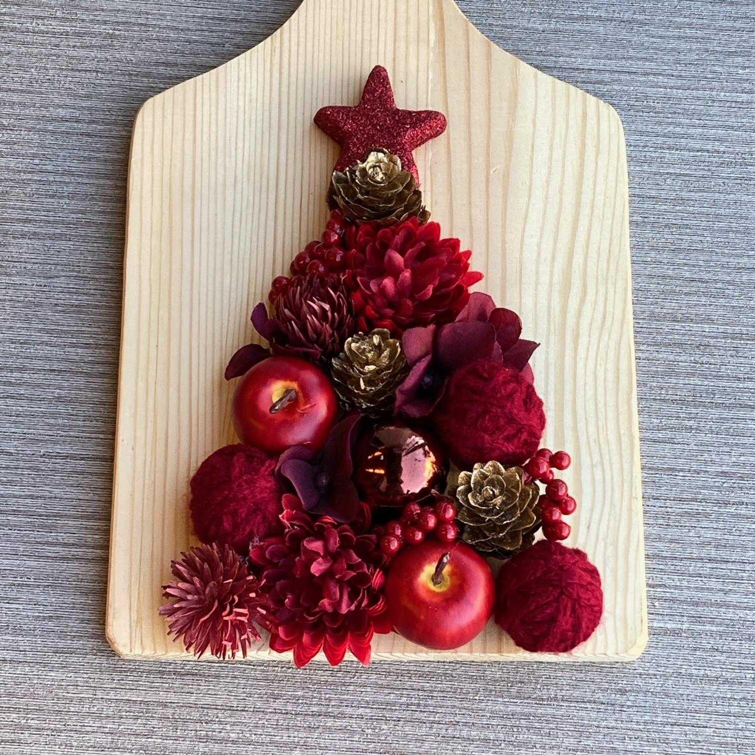 数量限定【大人のクリスマス】バーガンディとゴールドのクリスマスツリー 　クリスマス飾り／赤／カッティングボード | 4枚目