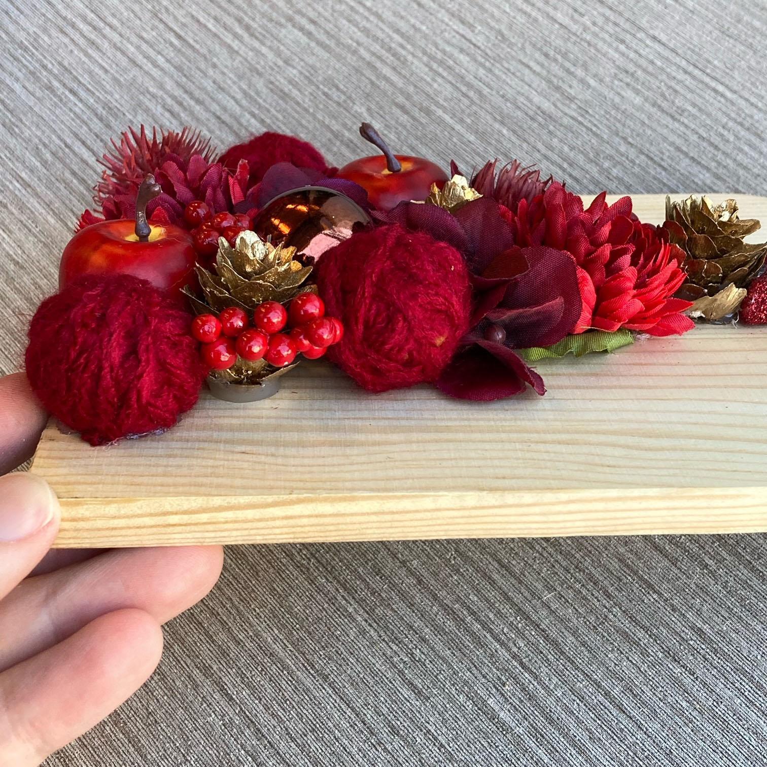 数量限定【大人のクリスマス】バーガンディとゴールドのクリスマスツリー 　クリスマス飾り／赤／カッティングボード | 7枚目