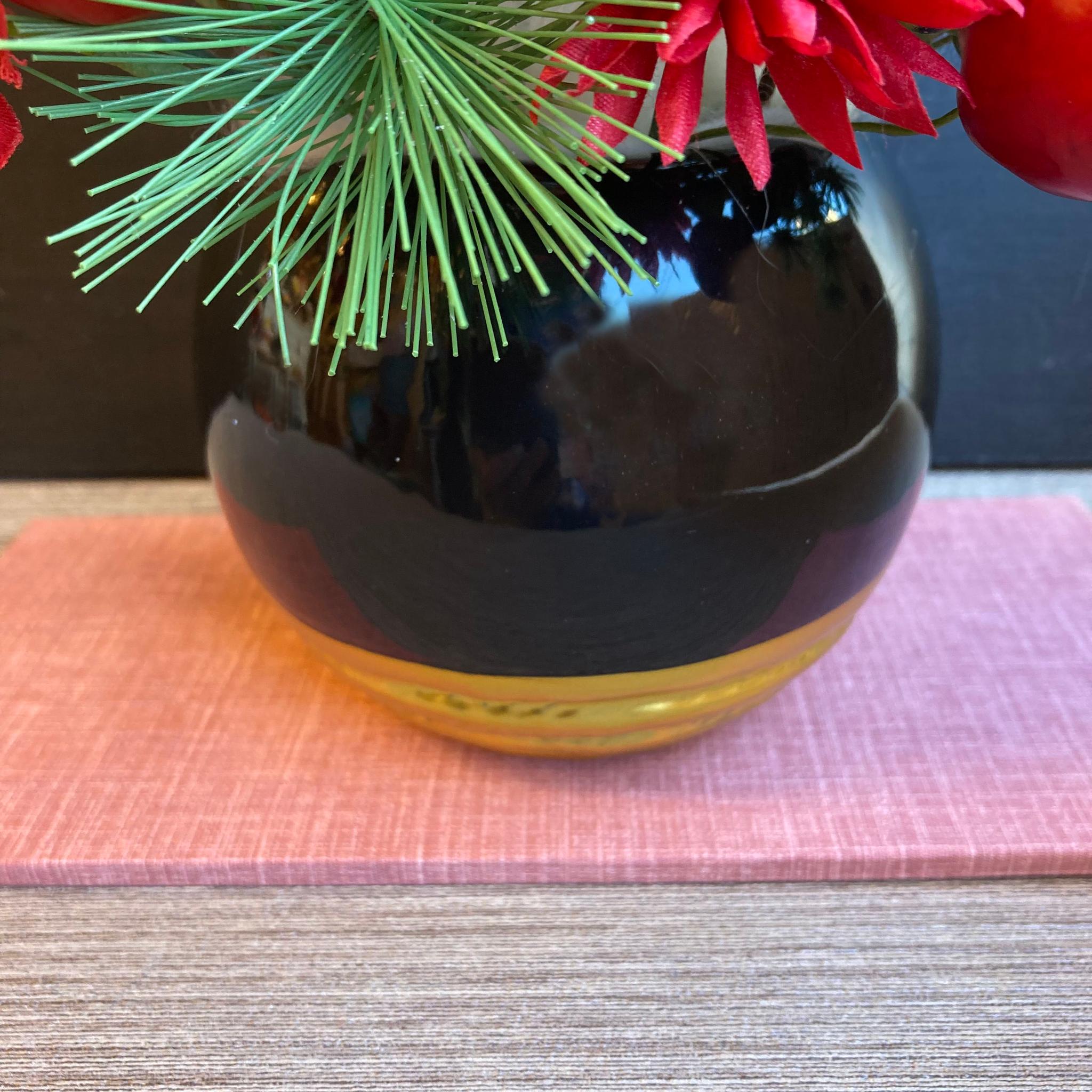 一点物／大きめサイズ【お正月】毎年飾れるダリアとランのお正月飾り　アレンジメント／お正月置物 | 6枚目