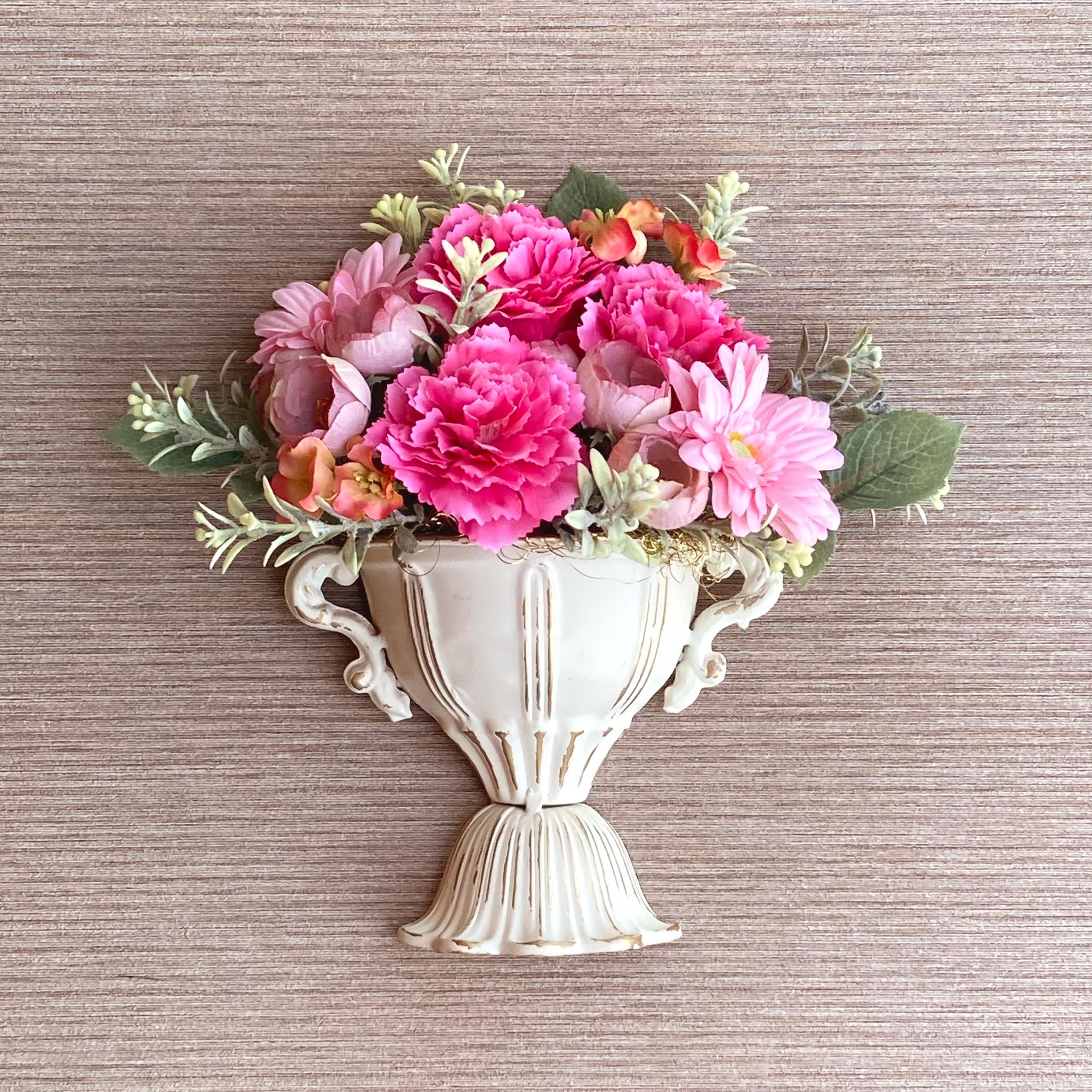 数量限定【母の日】カーネーションの壁面アレンジメント アーティフィシャルフラワー/ハンギングアレンジ1枚目の画像