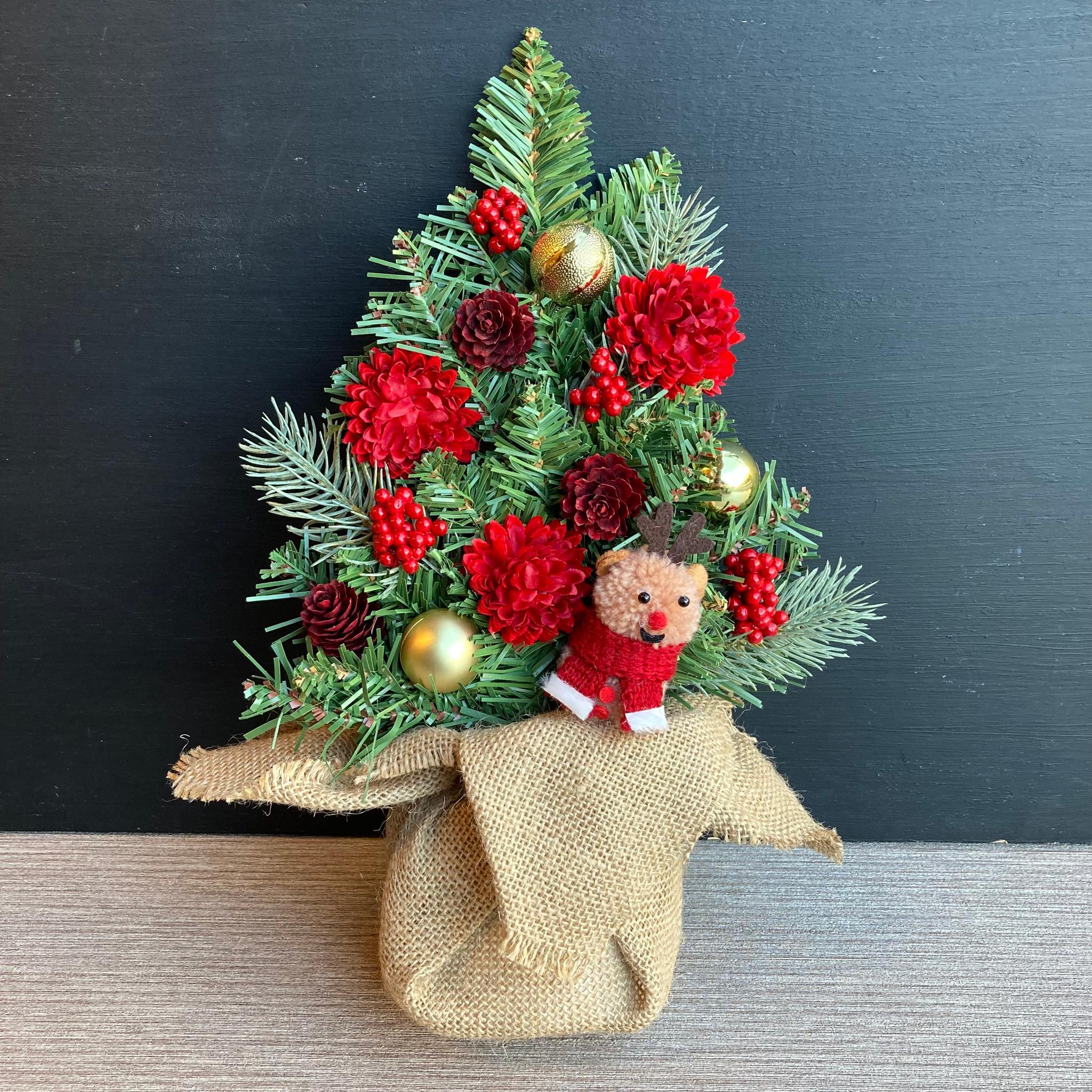 新作 数量限定【クリスマス】壁掛けクリスマスツリー Sサイズ レッド/壁に掛けるクリスマスツリー/ツリー1枚目の画像